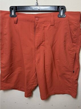 Alpine Design Men's Rust Red Flat-Front Performance Shorts